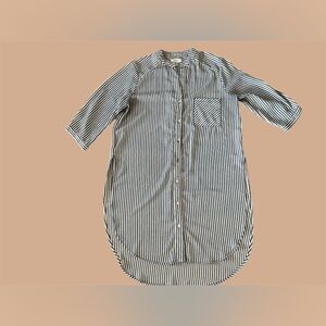 Meraki Black and White Striped Shirt, casual blouse